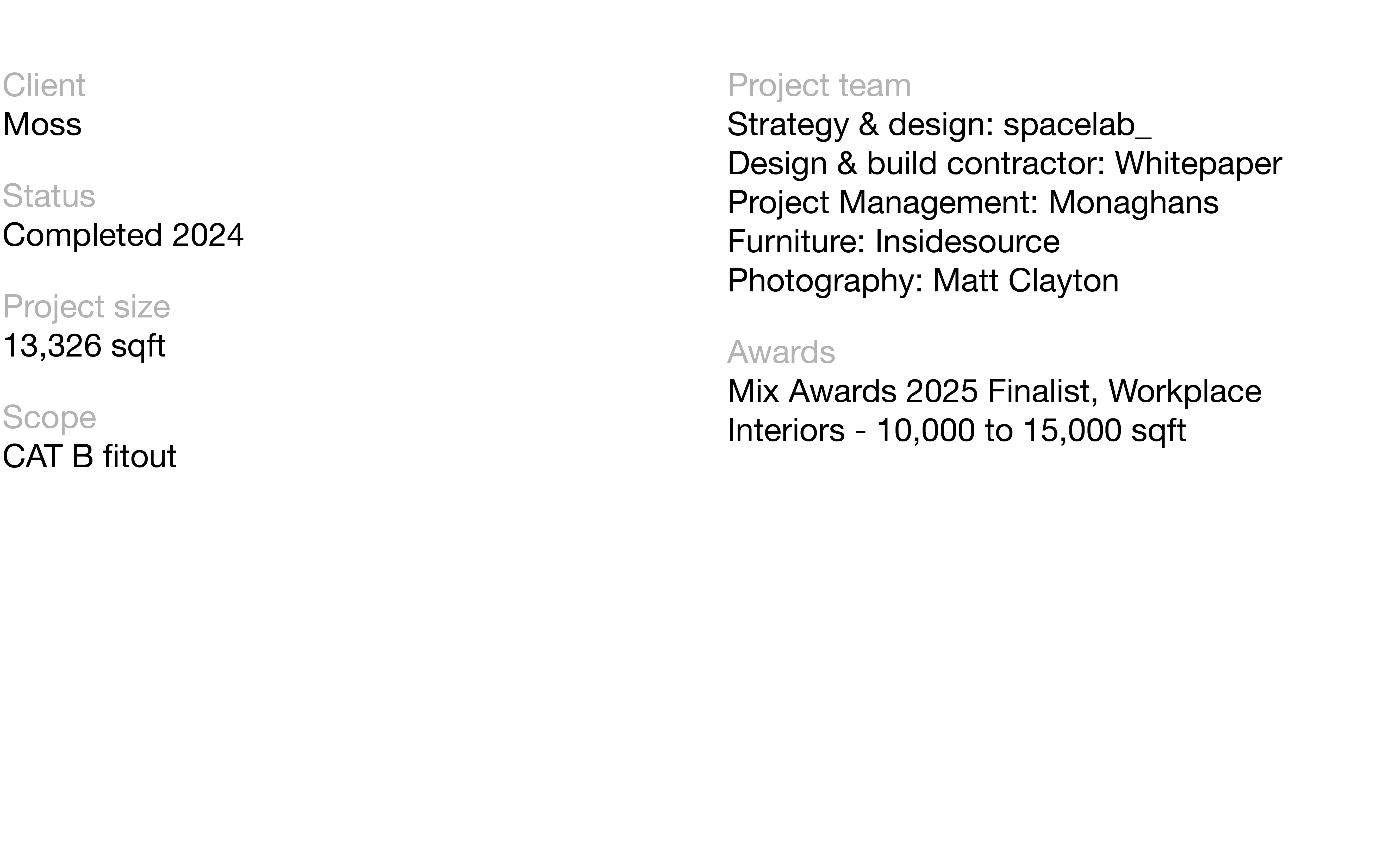 Project Metrics Moss